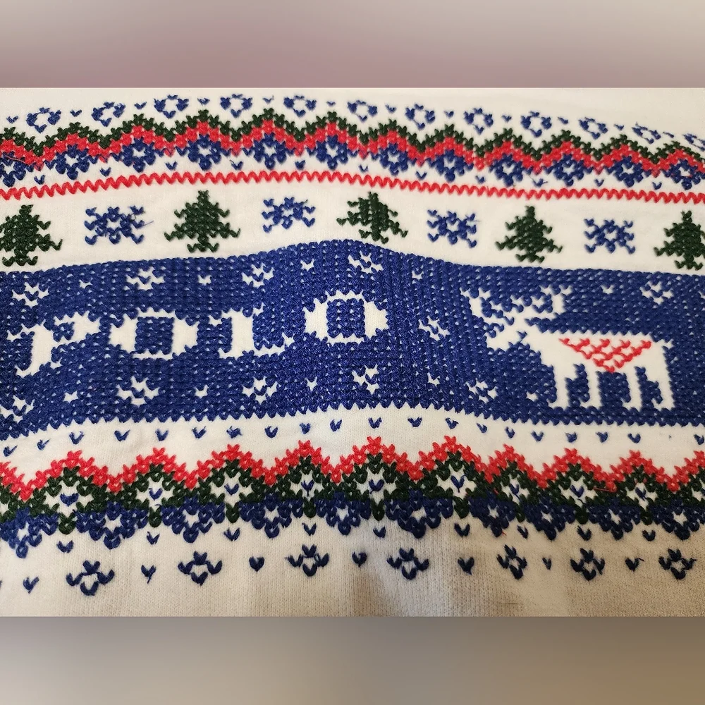 RARE Polo Ralph Lauren Christmas Reindeer Embroidered Hoodie Womens S/M Youth XL - Picture 3 of 7